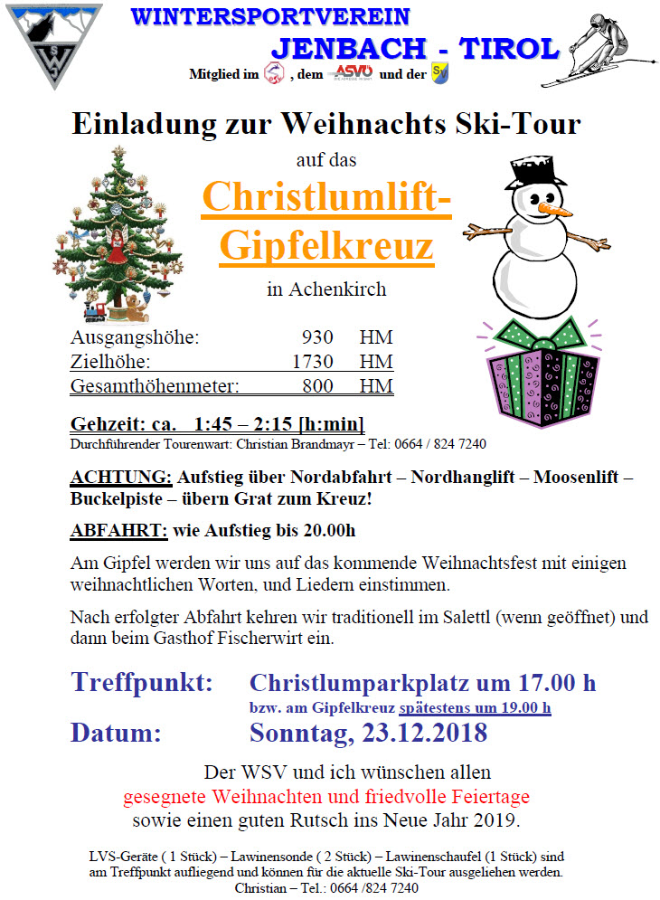 2018 12 23 Weihnachtsskitour Achenkirch
